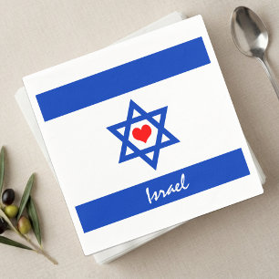 Serviette En Papier Mouchoirs en papier Cœur d'Israël, patriotique, Dr
