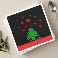 Mouchoirs en papier Cœurs du Liban, Amour drapeau 