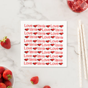 Serviette En Papier Mouchoirs en papier, coeurs rouges amour beau-père