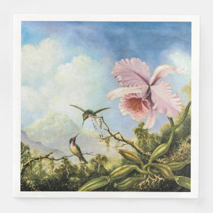Serviette En Papier Mouchoirs en papier Deux colibris et une orchidée 