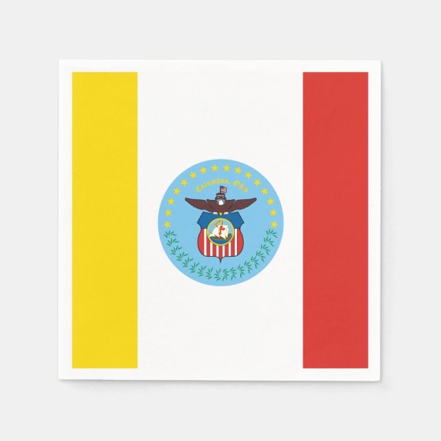Serviette En Papier Mouchoirs en papier Drapeau de Columbus, Ohio (Devant)