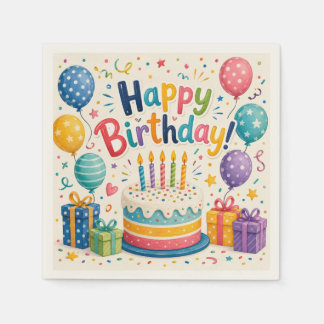 Serviette En Papier Mouchoirs en papier festifs pour anniversaire avec