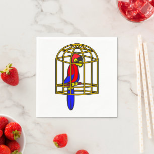 Serviette En Papier Mouchoirs en papier Perroquet en cage