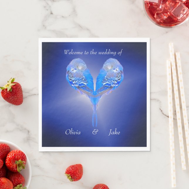 Serviette En Papier Mouchoirs en papier perruche bleue (En situation)