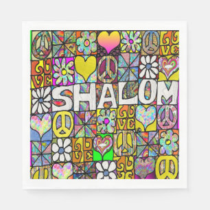 Serviette En Papier Mouchoirs en papier rétro années 60 Shalom LOVE ps