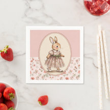 Mouchoirs en papier Vintage Bunny Girl, Mouchoirs