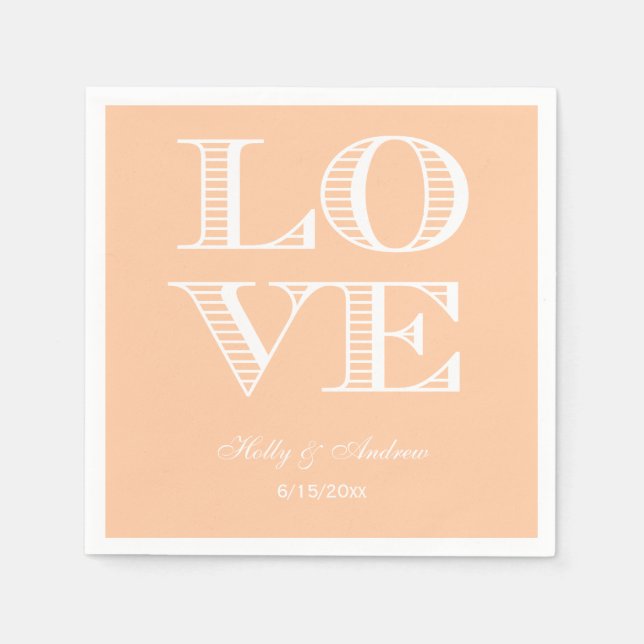 Serviette En Papier Mouchoirs Pêche, Amour Blanc (Devant)