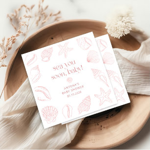 Serviette En Papier Mouchoirs pour Baby Shower Côtiers Bébé à Venir Bi