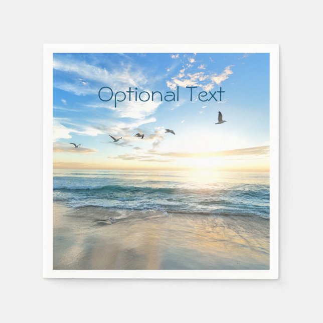 Serviette En Papier Mouettes de plage du matin (Devant)