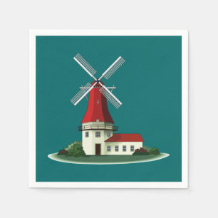 Serviette En Papier Moulin à vent à clocher en chemise