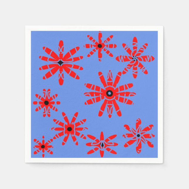 Serviette En Papier Moulins à vent rouges (Devant)