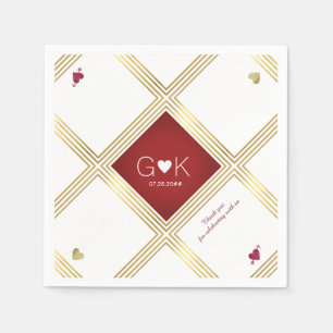 Serviette En Papier mound geometric lines witred monogram wedding