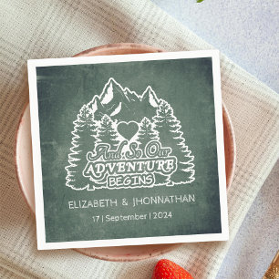 Serviette En Papier Mountain Adventure commence Green Chalkboard Maria
