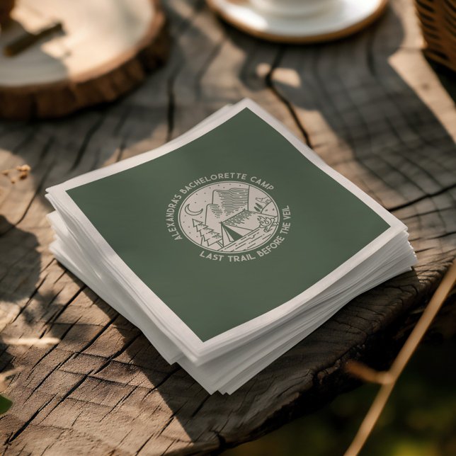 Serviette En Papier Mountain Camping Week-end Bachelorette (Mountain Camping Weekend Bachelorette Napkins)