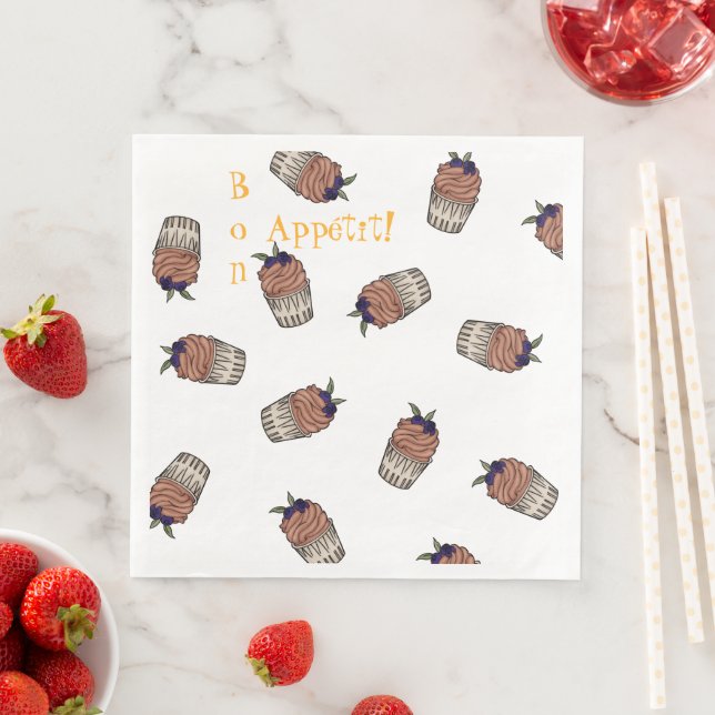Serviette en papier "mousse au chocolat" (En situation)
