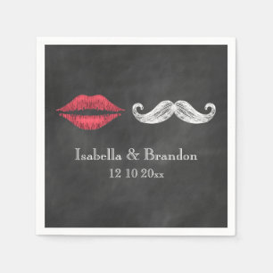 Serviette En Papier Moustache & Lèvres Napkin