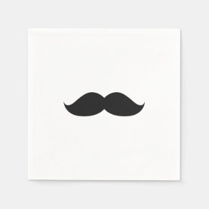 Serviette En Papier Moustache noire mignonne