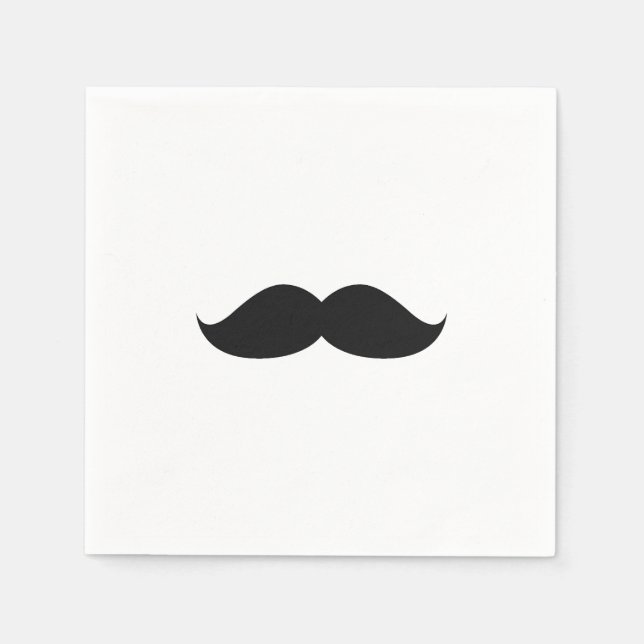 Serviette En Papier Moustache noire mignonne (Devant)