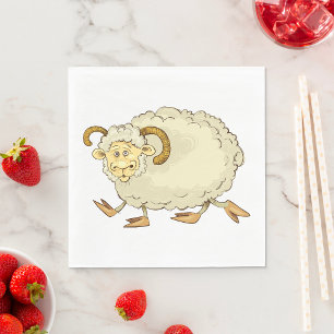 Serviette En Papier Mouton de bélier surpris Drôle d'animal de ferme
