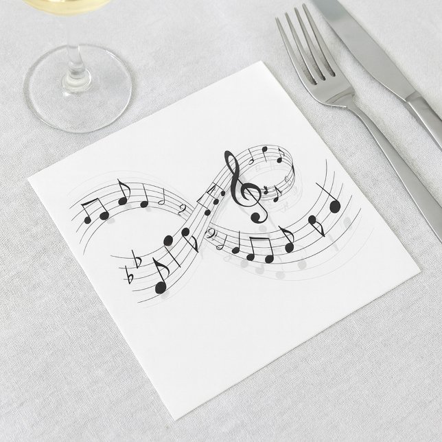 Serviette En Papier Mouvement De Notes Musicales Sur Un Papier De Serv (Créateur téléchargé)