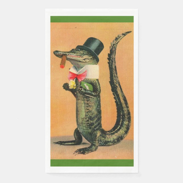Serviette En Papier Mr. Alligator Guest Towels (Devant)