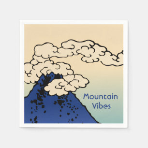 Serviette En Papier Mt. Fuji avec nuages Ajoutez votre nom