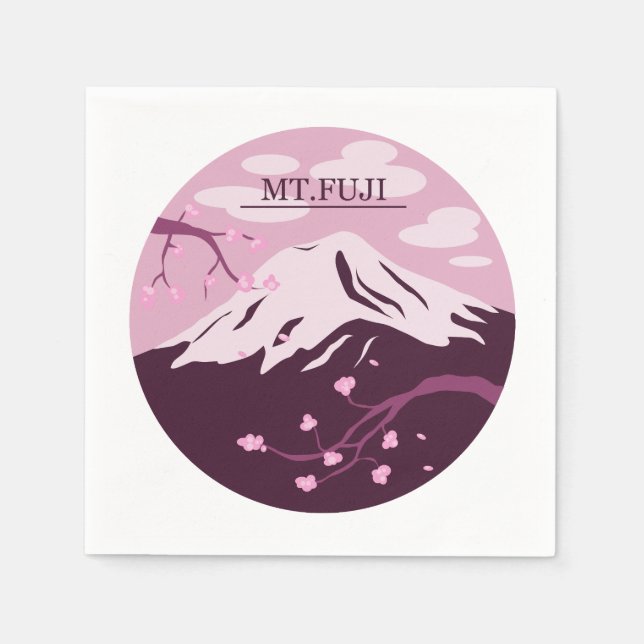Serviette En Papier Mt. Fuji (rose) (Devant)