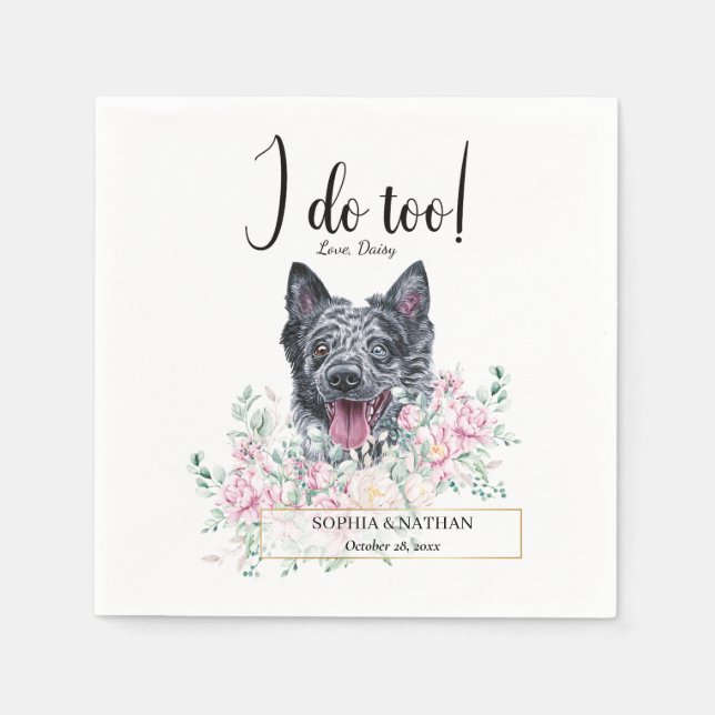 Serviette En Papier Mudi Chien Mariage Cocktail Serviettes (Devant)