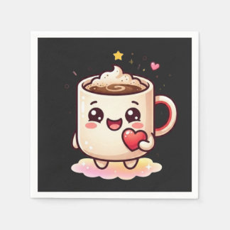 Serviette En Papier Mug Chocolat Chaud Mignon Kawaii avec Vecteur de C