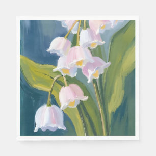Serviette En Papier Muguet Fleur Peinte Aquarelle