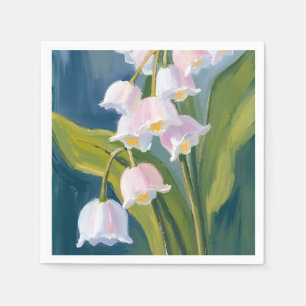 Serviette En Papier Muguet   Fleur Peinte Aquarelle
