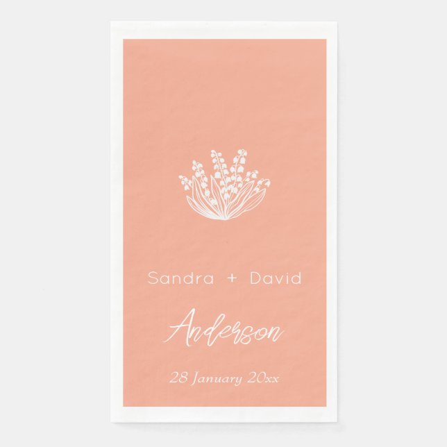 Serviette En Papier Muguet,Mariage,Fiançailles (Devant)