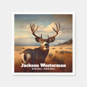 Serviette En Papier Mule Deer sur le mémorial de Prairie