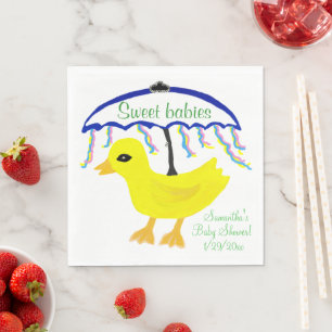 Serviette En Papier Multiples mignon Baby shower Jaune Canard Paraplui