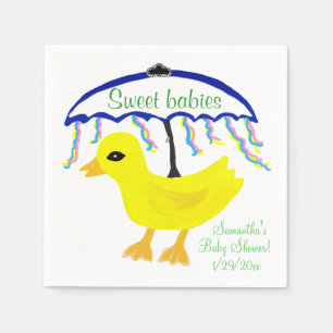Serviette En Papier Multiples mignon Baby shower Jaune Canard Paraplui