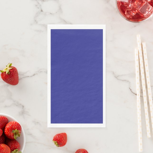Serviette En Papier mur bleu avec horloge (En situation)