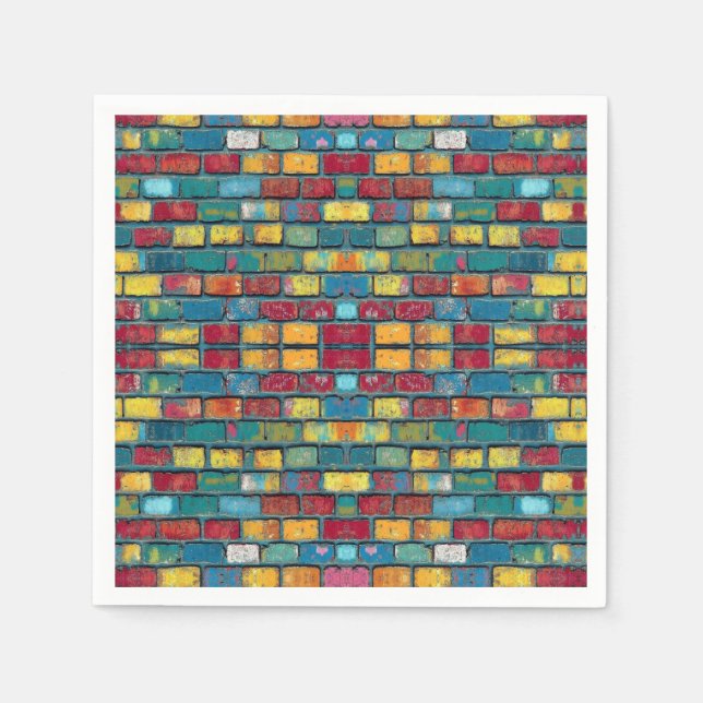 Serviette En Papier Mur de briques (Devant)