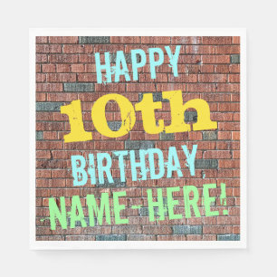 Serviette En Papier Mur de briques Graffiti Inspiration pour 10e anniv