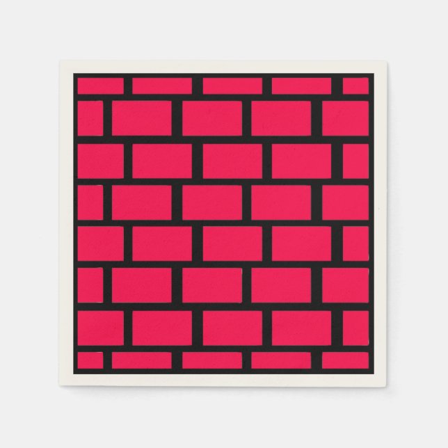 SERVIETTE EN PAPIER MUR EN BRIQUE ROUGE (Devant)