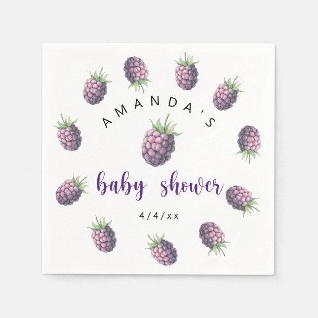 Serviette En Papier Mûres - Baby shower (Devant)