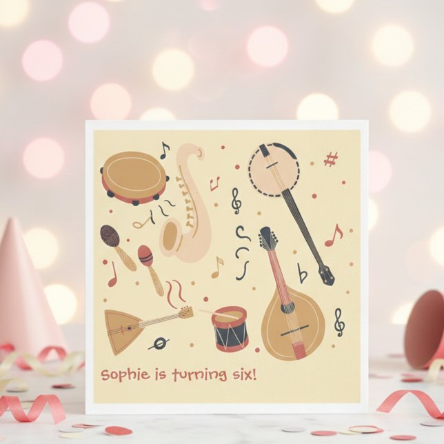 Serviette En Papier Music instruments kids birthday (Créateur téléchargé)