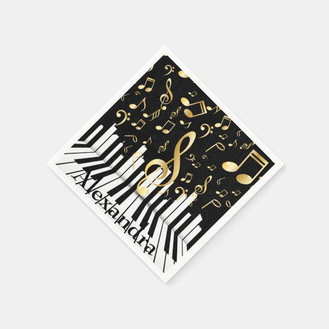Serviette En Papier Music Note Clés de piano de luxe (Coin)