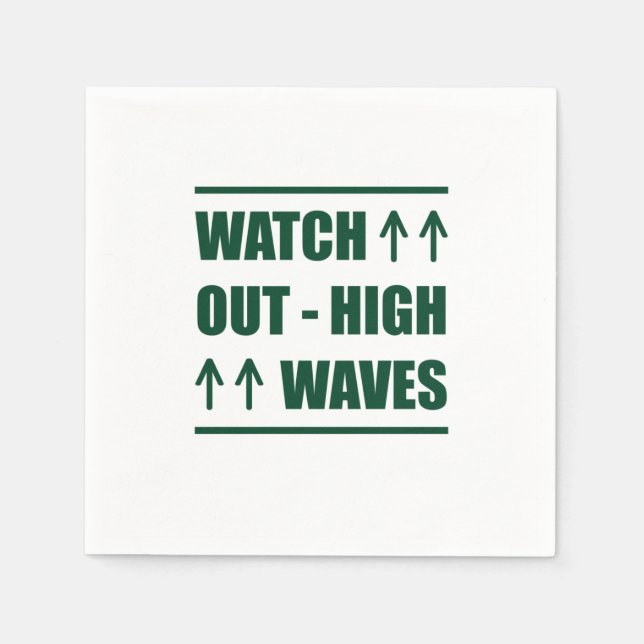 Serviette En Papier Music Watch Out High Waves (Devant)