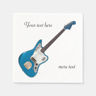 Serviette En Papier Musicien de bande vintage de guitare