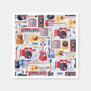 Serviette En Papier Musique Anniversaire Partie Instruments de musique