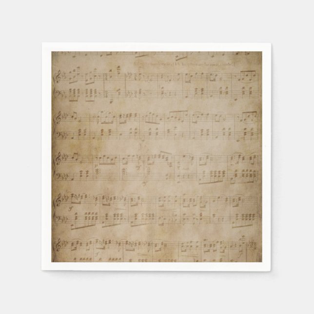 Serviette En Papier Musique Antique Sheet (Devant)