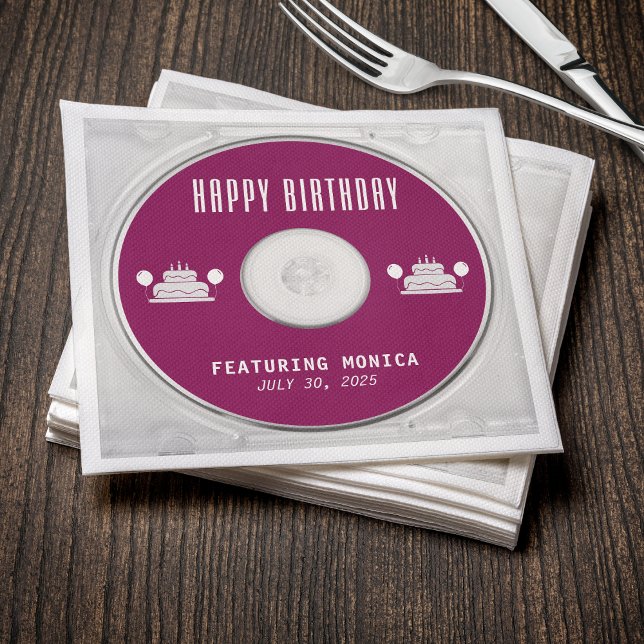 Serviette En Papier Musique CD Coque Album Couverture Anniversaire (Music CD Case Album Cover Birthday Party Napkins
)