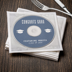 Serviette En Papier Musique CD Coque Album Cover Blue Graduation Party