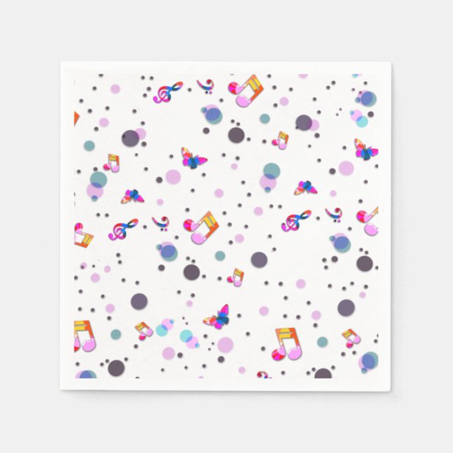 Serviette En Papier Musique Danse (Devant)