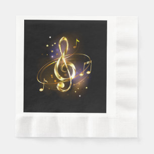 Serviette En Papier Musique de clé de sol en or